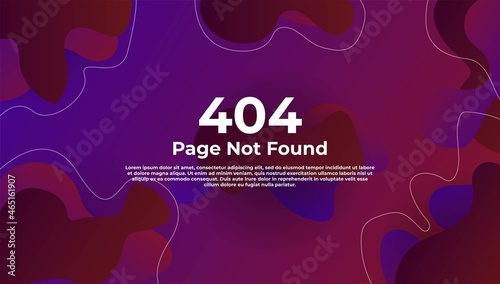 background design Error 404, page not found text. Cute gradient template, banner or website page
