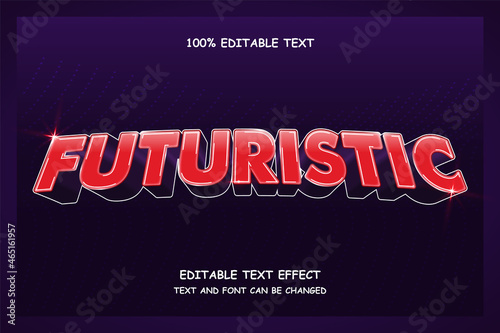 Futuristic 3 dimension editable text effect modern shadow style