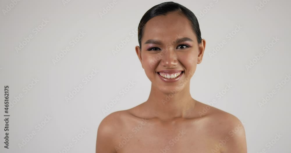 Portrait of Happy Asian woman face looking at camera Portrait of Happy Asian woman face looking at camera