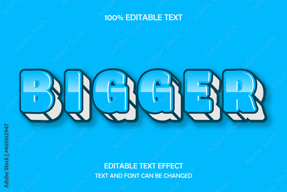 Bigger 3 dimension editable text effect modern shadow pattern style