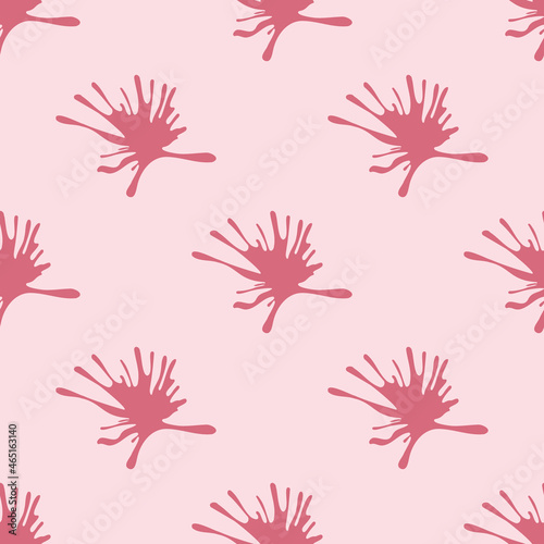 Cute seamless pattern for a party, pink blots of ice cream. Vector endless background.