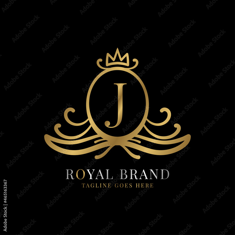 letter J royal crest vector logo design for vintage brand and beauty care initial letter J royal crest vector logo design for vintage brand and beauty care initial
