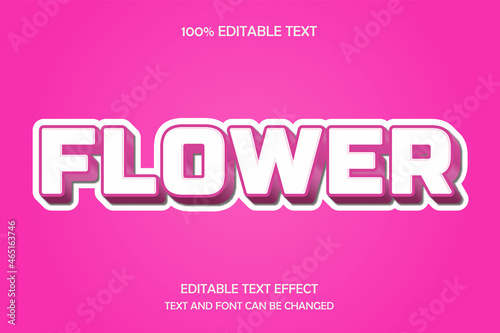 Flower 3 dimension editable text effect arch modern shadow style