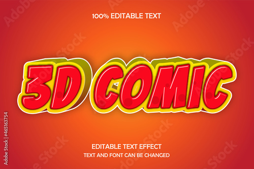 3d comic 3 dimension editable text effect modern shadow style