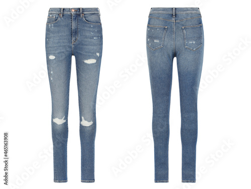 Blue women's jeans. Casual style