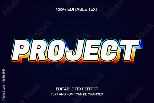 Project 3 dimension editable text effect modern and hard light style