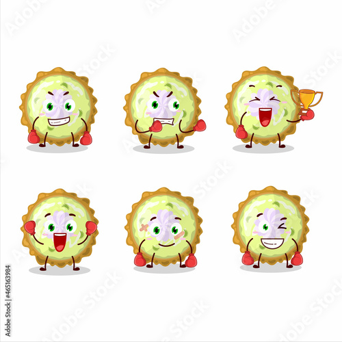 A sporty key lime pie boxing athlete cartoon mascot design