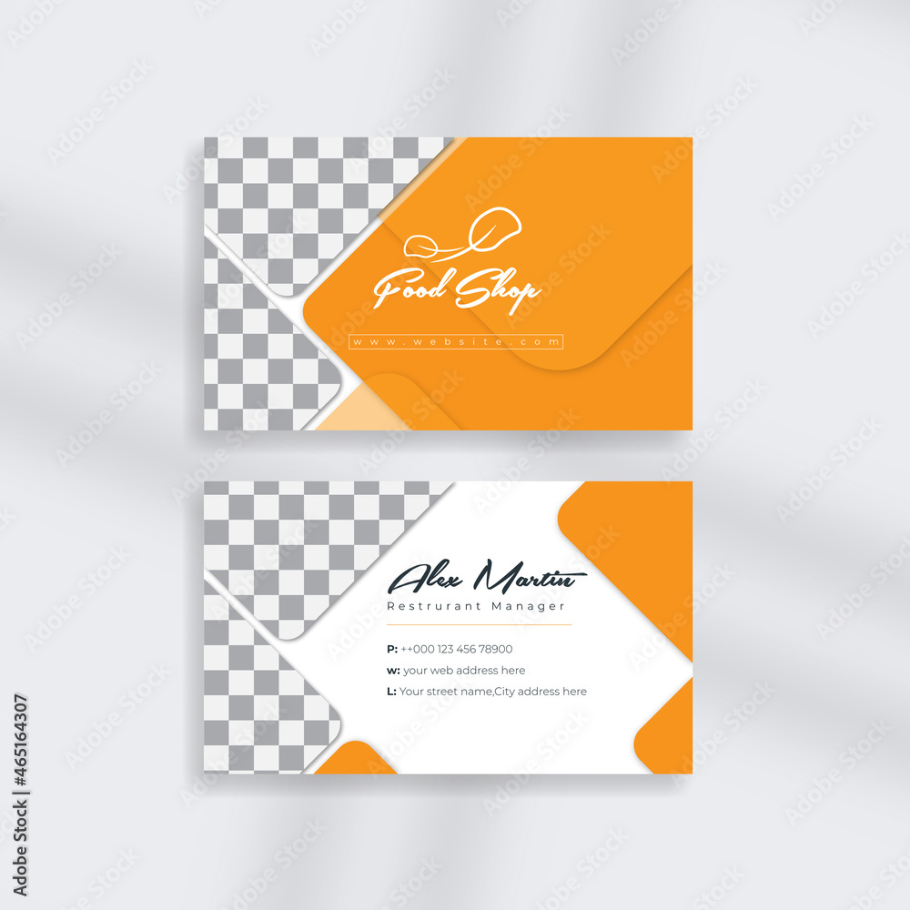 Naklejka premium restaurant business card I Restaurant stuff, manager, management business card l business card l food business card l Shop business card