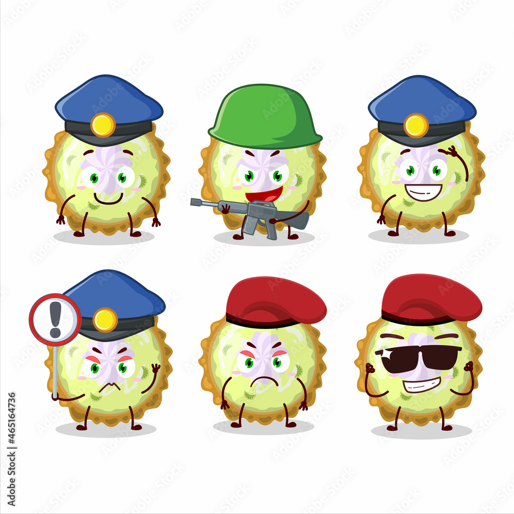 A dedicated Police officer of key lime pie mascot design style A dedicated Police officer of key lime pie mascot design style