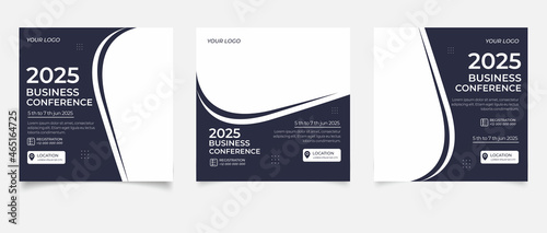 Business conference meeting social media post banner design template