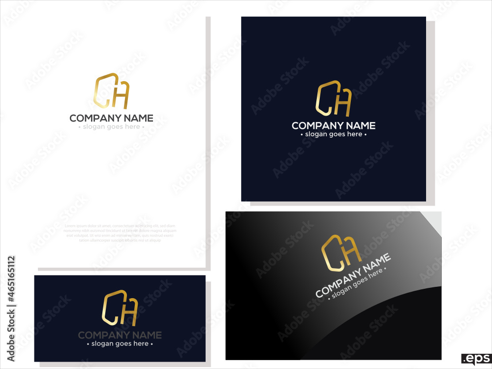 CH logo vector download,business HC logo for company, Flat professional Brand business monogram.svg