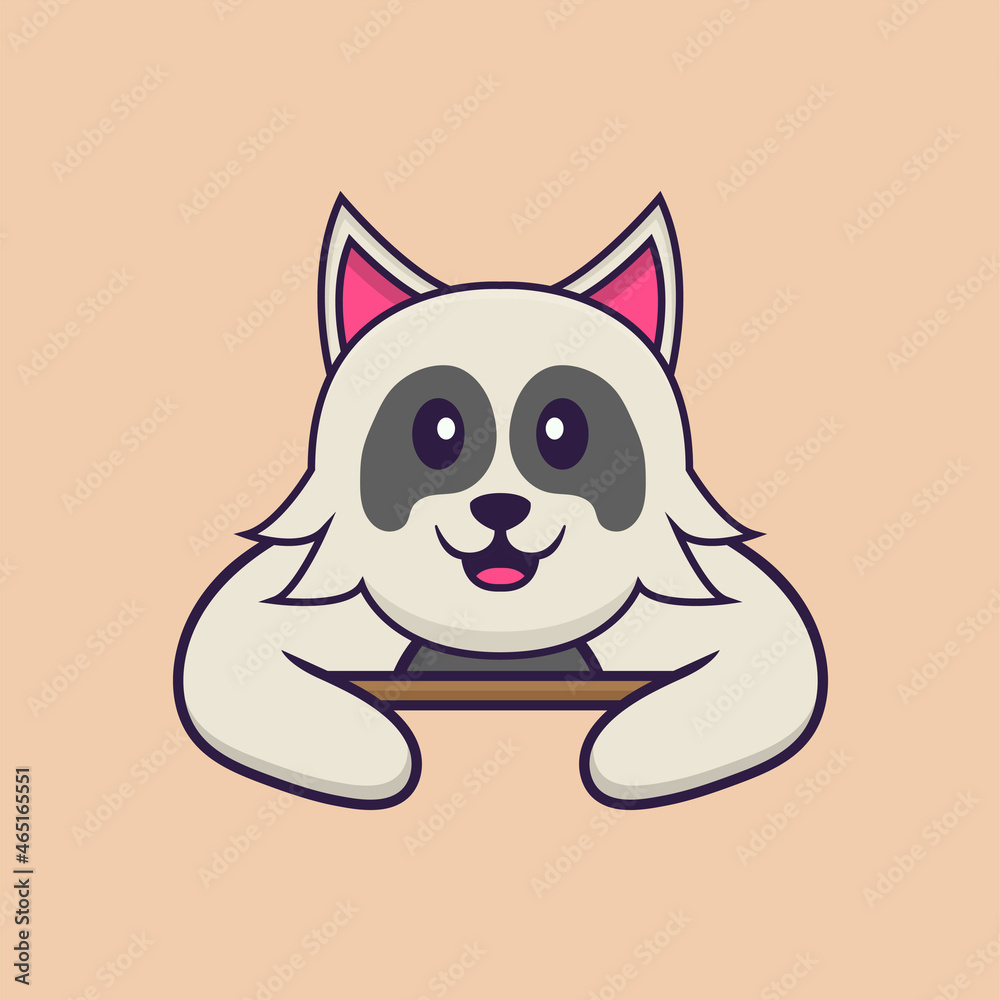 Cute dog cartoon character vector illustration. Cute dog cartoon character vector illustration.