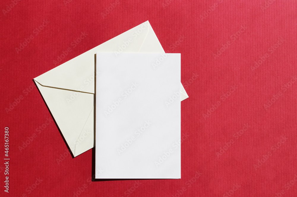 Blank greeting card and envelope mockup template Blank greeting card and envelope mockup template