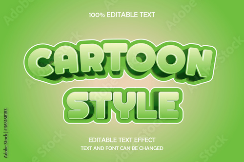 Cartoon Style 3 dimension editable text effect cartoon style