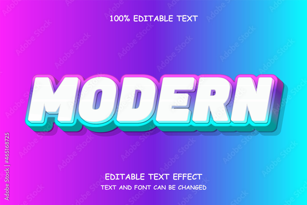 Modern 3 dimension editable text effect gradation emboss style