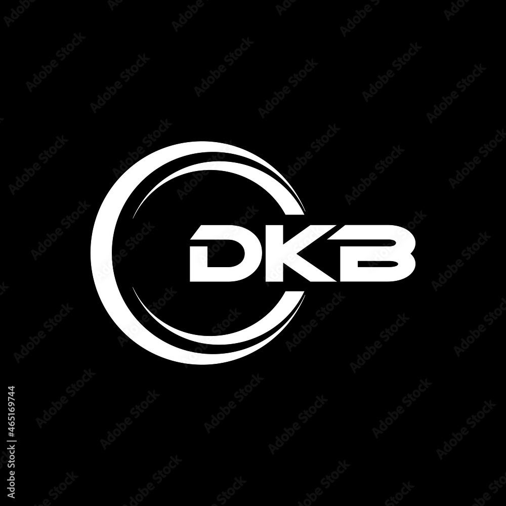 DKB Letter Logo Design With Black Background In Illustrator, Vector ...