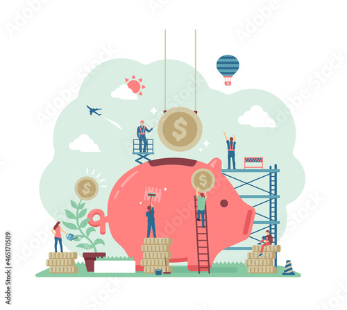 Saving money concept vector illustration