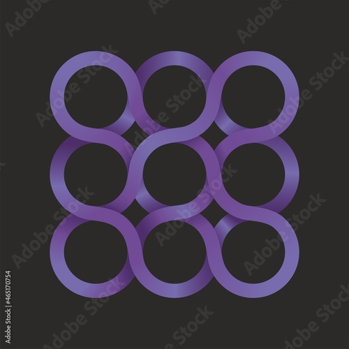 Infinity, looping, frames or design object. Vector illustration. Isolated on black background. EPS10.
