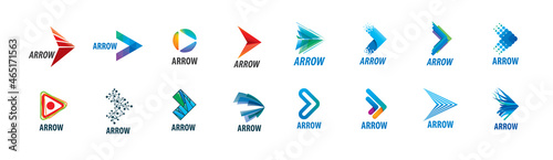 A set of vector abstract logos in the form of arrows