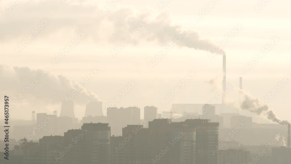 Pollutional factories and town Pollutional factories and town