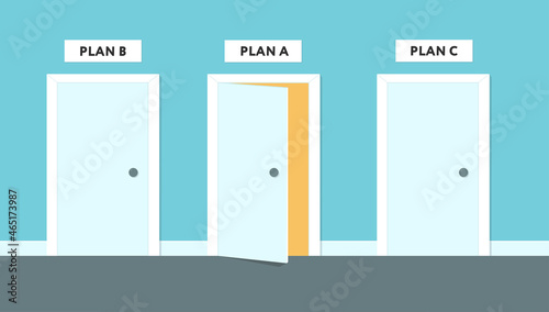 Backup plan. Vector illustration in flat design.