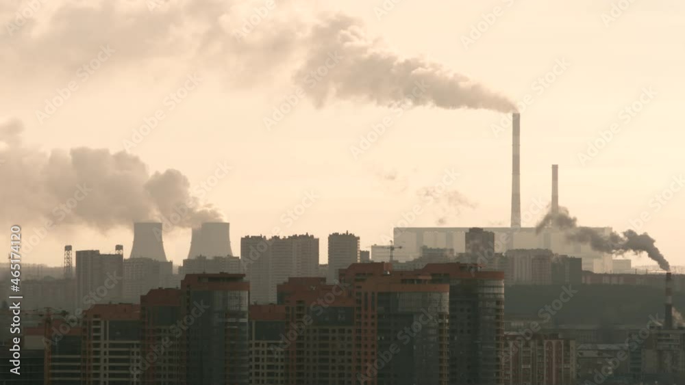 Silhouette of pollutional factories Silhouette of pollutional factories