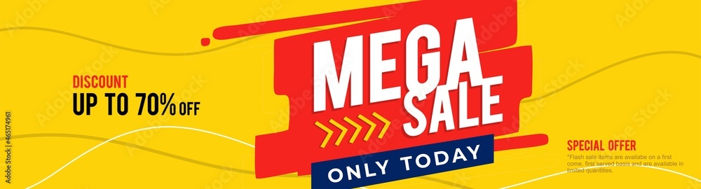 Sale banner design with discount up to 70% off. Flash sale vector template. Sale banner design with discount up to 70% off. Flash sale vector template.