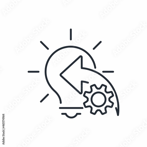  Contribute changes, make amendments. Improve the idea, process. Vector linear icon isolated on white background.