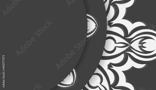 Black banner with old white pattern and place for text