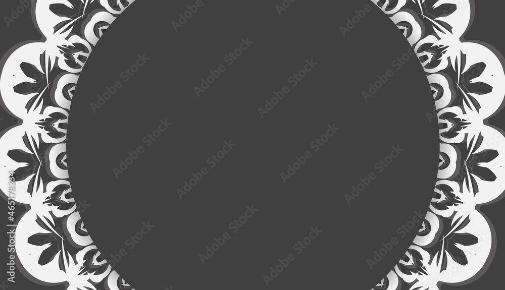 Black banner with old white pattern and place for your text