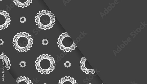 Black background with Greek white ornaments and place for your text