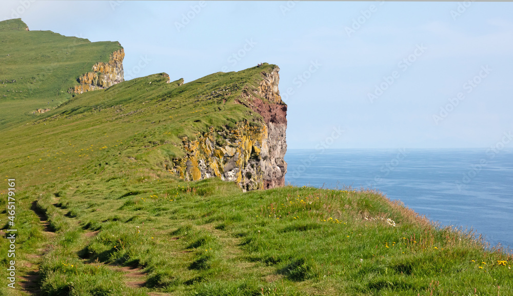 These majestic high cliffs are in Latrabjarg promontory, westernmost point in Iceland