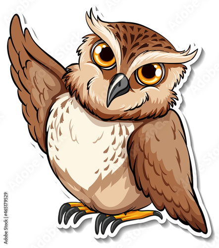 A cute owl cartoon animal sticker