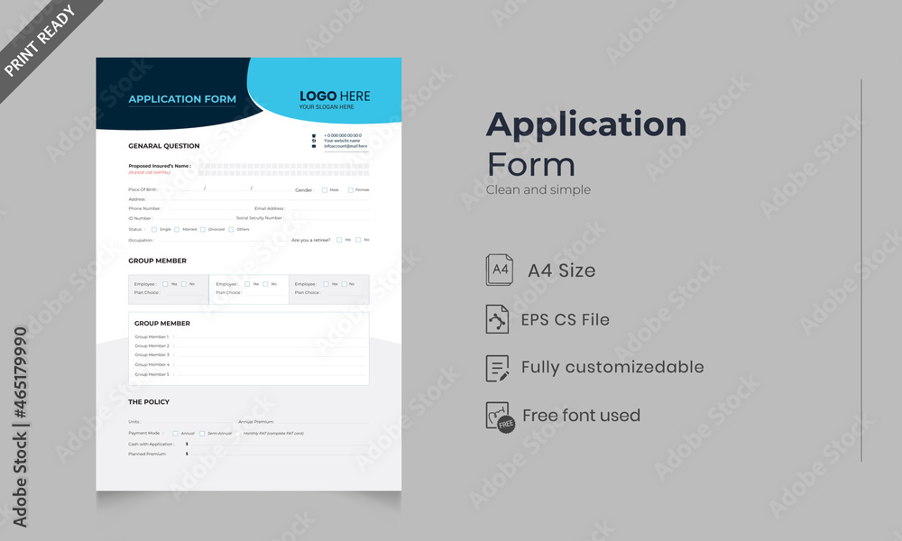 Application Form Template Application Form Template