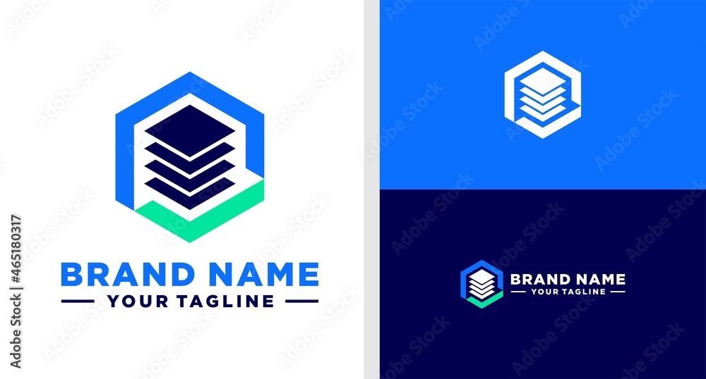 Fototapeta premium PICTURE COLLECTION LOGO APP TECHNOLOGY HEXAGON EDITABLE