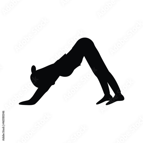 silhouette of a girl doing yoga
