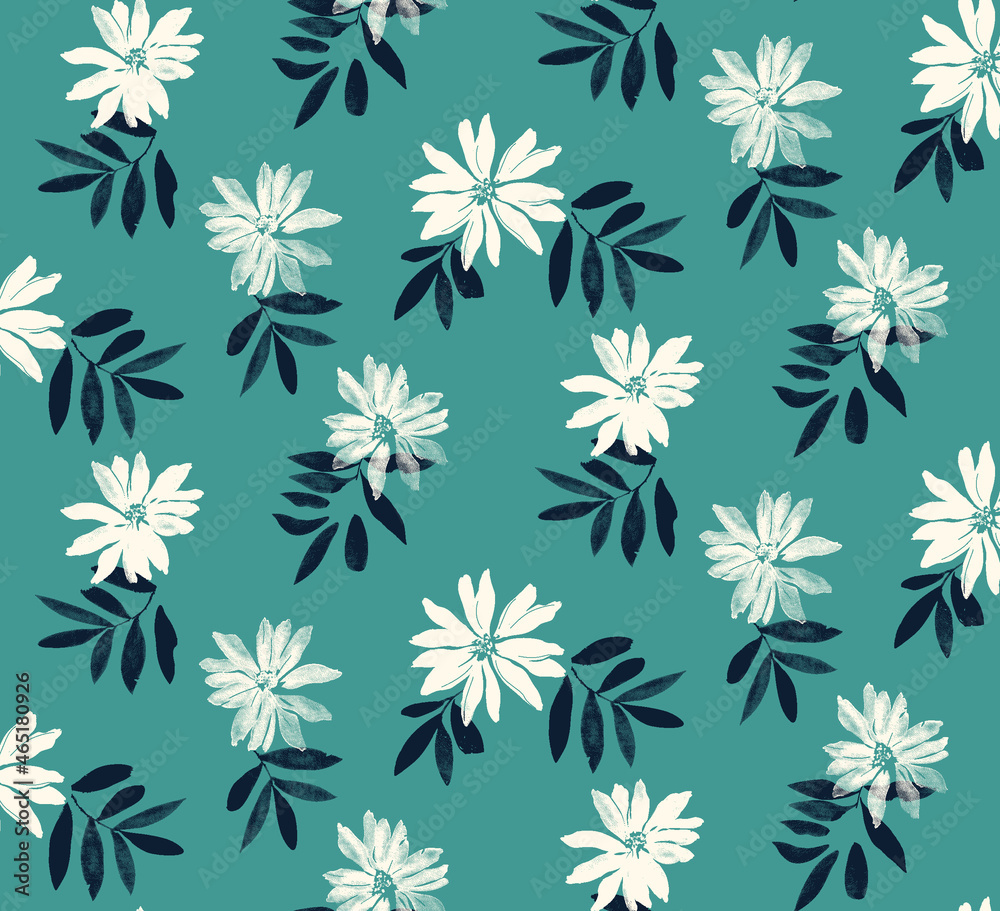 Seamless flowers pattern, floral print.