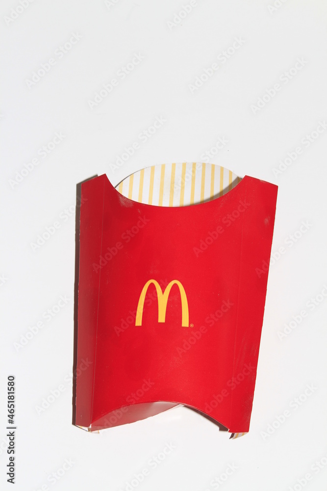 A Red McDonald's French fry box shot closeup in Hutchinson Kansas USA.  Stock Photo | Adobe Stock