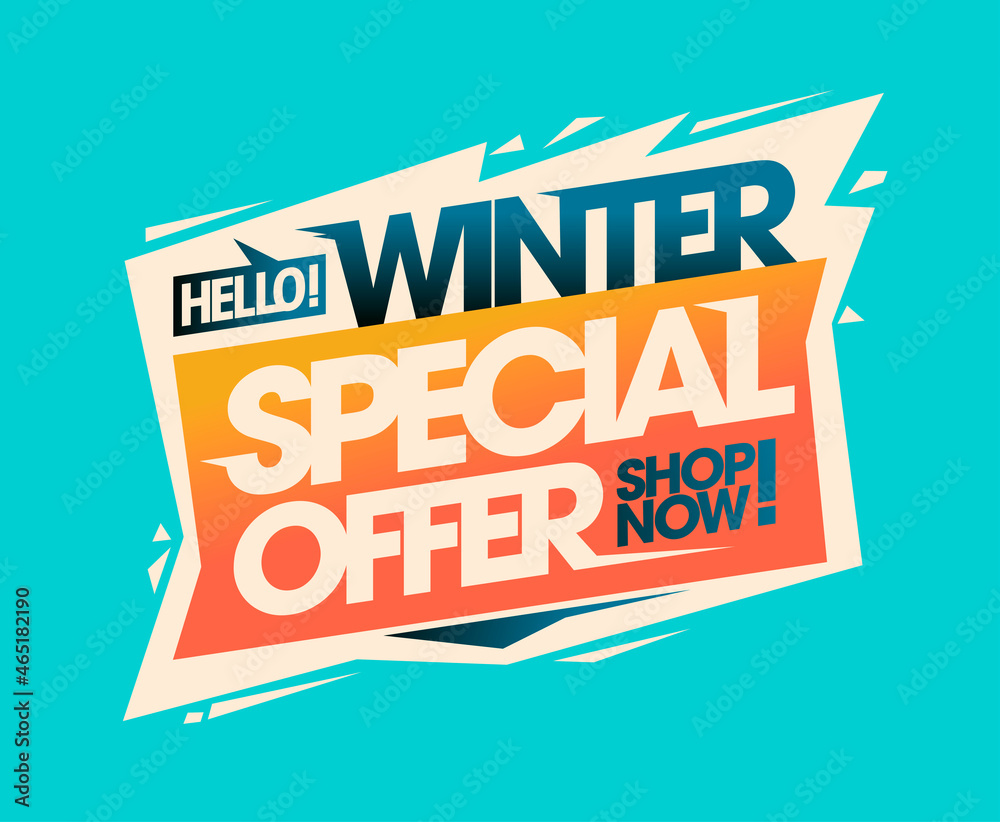 Winter special offer, shop now, advertising sale web banner or poster Winter special offer, shop now, advertising sale web banner or poster