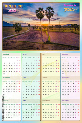 Calendar 2022 with fully authentic copyrighted image, beautiful design. Printable up to 120x80cm or even a little bit more! 
 photo
