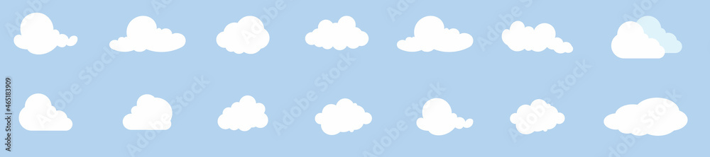 Set of clouds. Cloud icon. Vector illustration.
