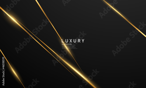 the splendor of luxury black gold poster on abstract background with dynamic