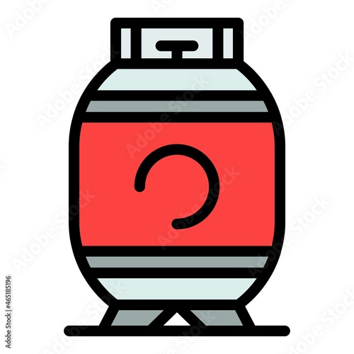 Some gas cylinder icon. Outline some gas cylinder vector icon color flat isolated