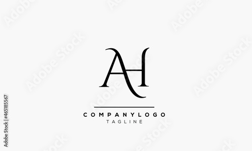 Abstract Letter Initial AH HA Vector Logo Design Template