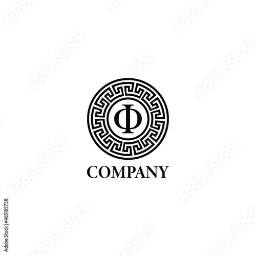 Phi greek logo applied for business and finance industry logo.