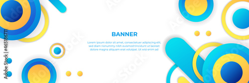 Abstract white banner with colorful shapes gradient lines. Vector illustration for wallpaper, banner, background, card, book illustration, landing page