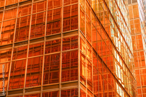 Glass windows wall of highrise building
