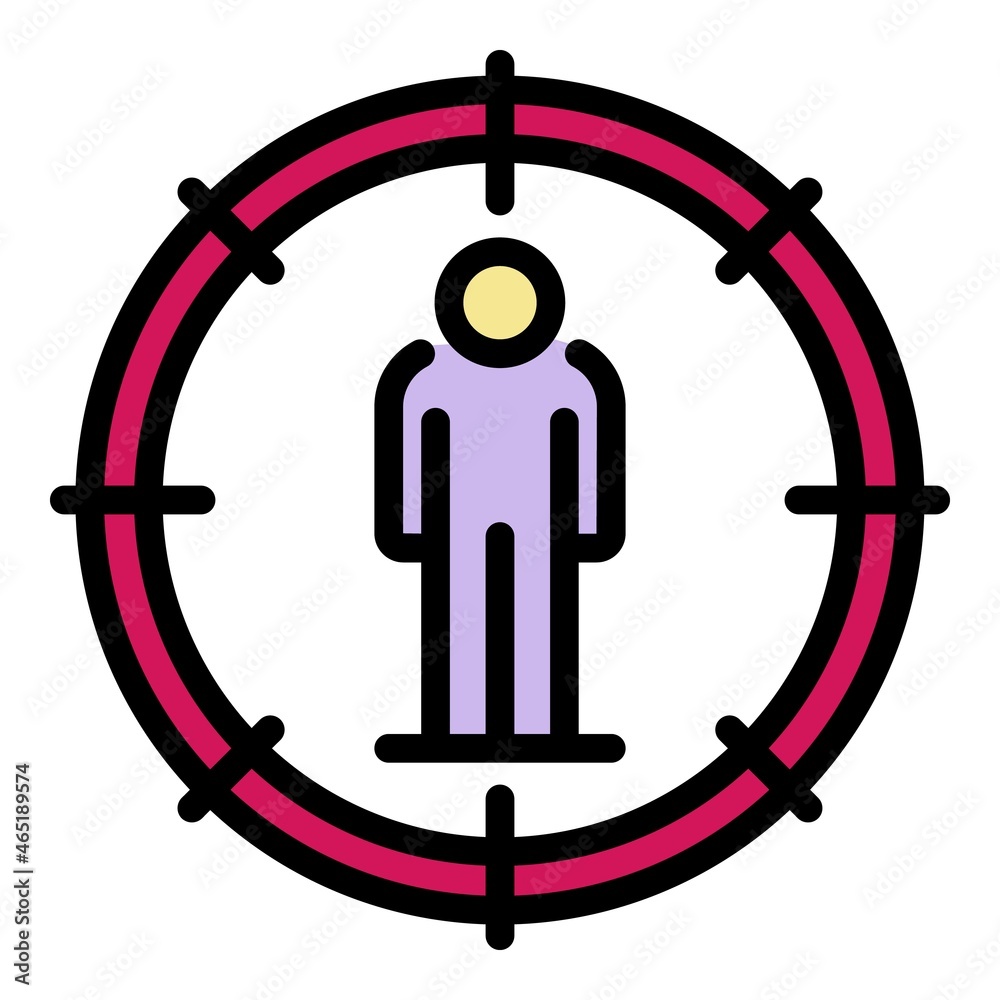 No racism target icon. Outline no racism target vector icon color flat isolated No racism target icon. Outline no racism target vector icon color flat isolated