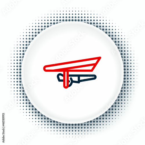 Line Hang glider icon isolated on white background. Extreme sport. Colorful outline concept. Vector