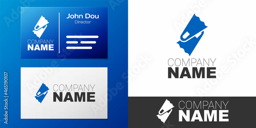 Logotype Rubber flippers for swimming icon isolated on white background. Diving equipment. Extreme sport. Diving underwater equipment. Logo design template element. Vector